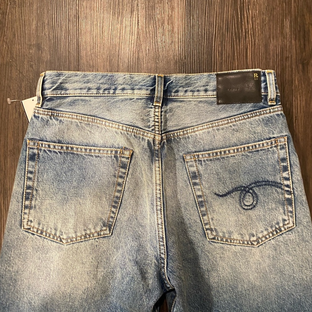 R13 Washed Blue Boyfriend Jeans. NWT - Picture 6 of 13